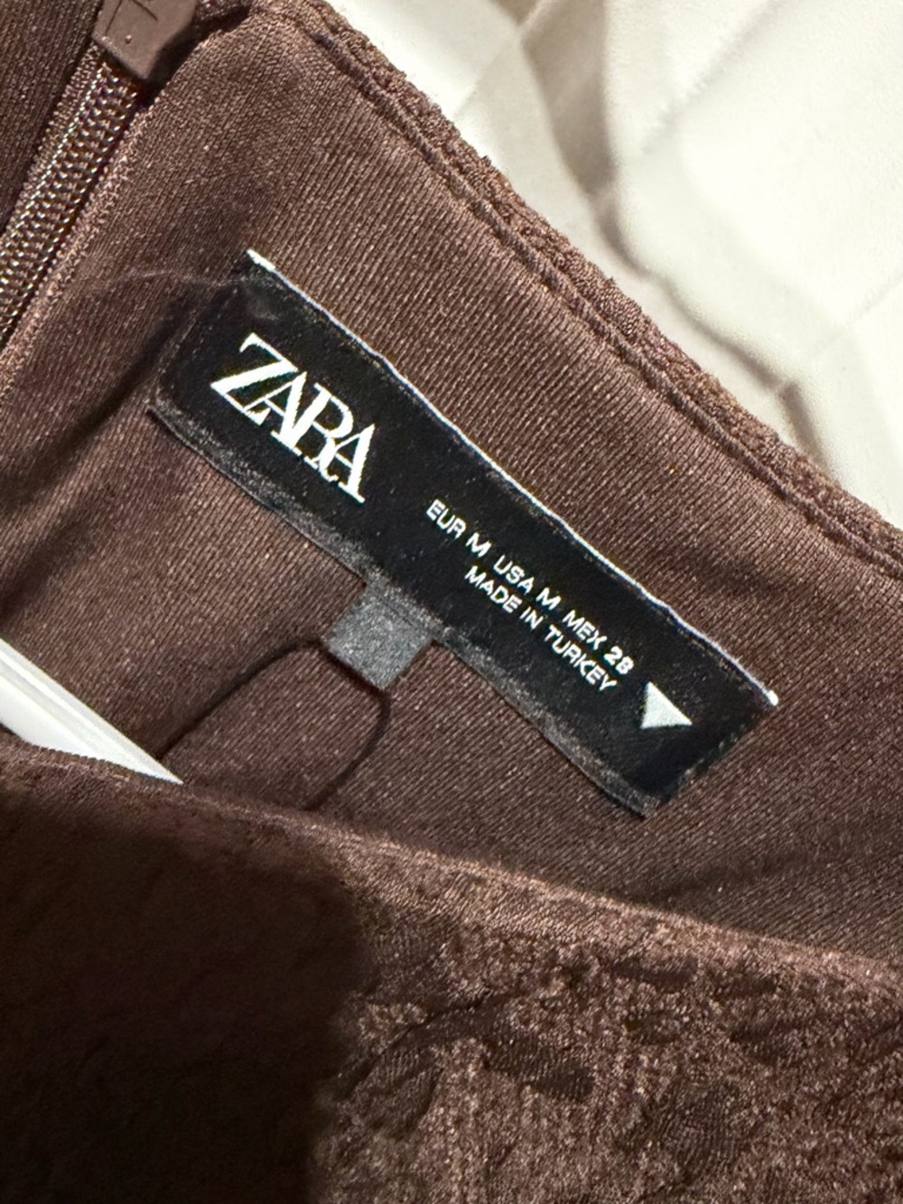 Zara Brown Textured peplum Top - Picture 3 of 3